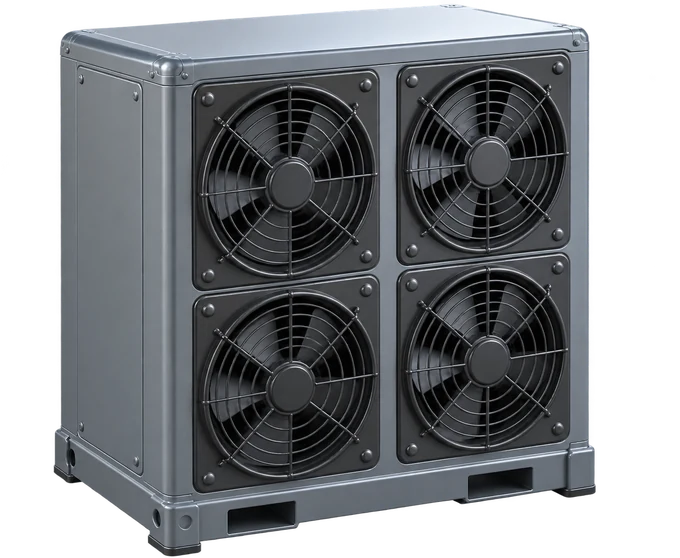 Illustration of a multi-fan industrial atmospheric water generator